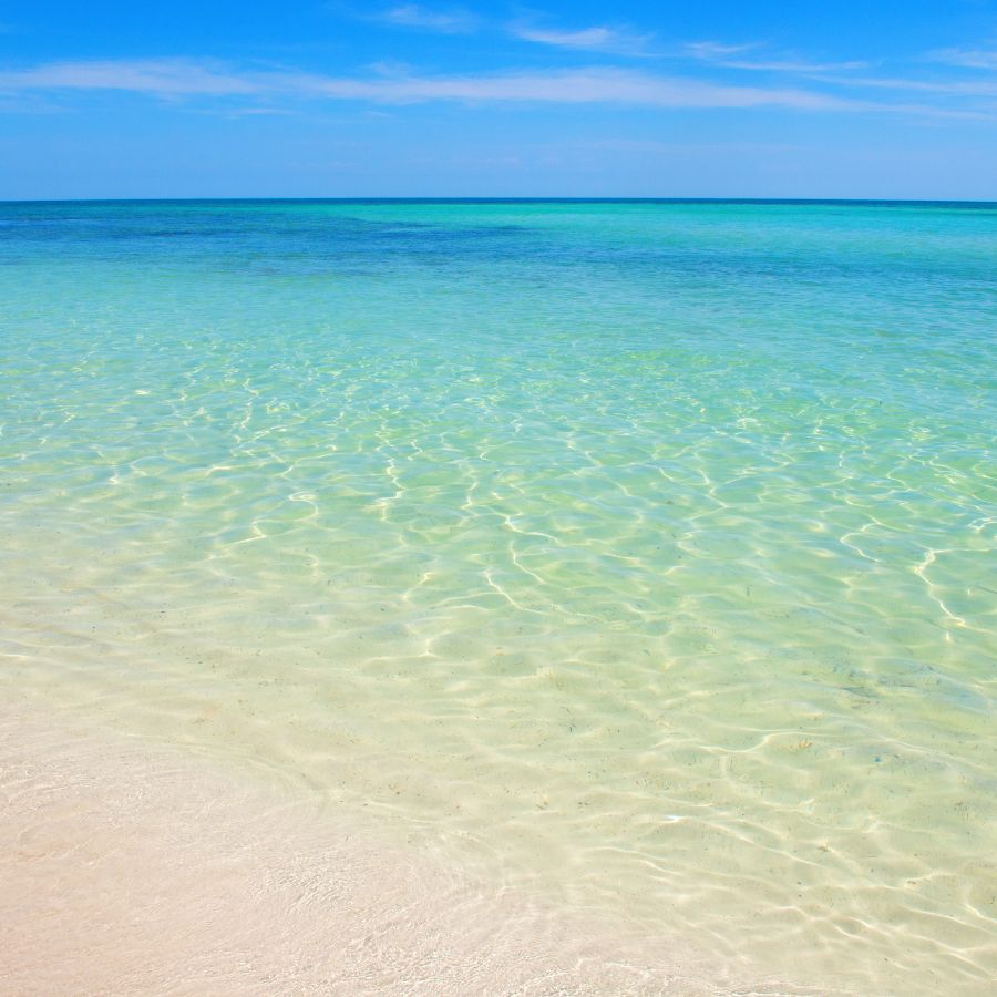 Beach in florida with blue water